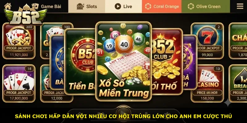 Sảnh chơi hấp dẫn với nhiều cơ hội trúng lớn cho anh em cược thủ